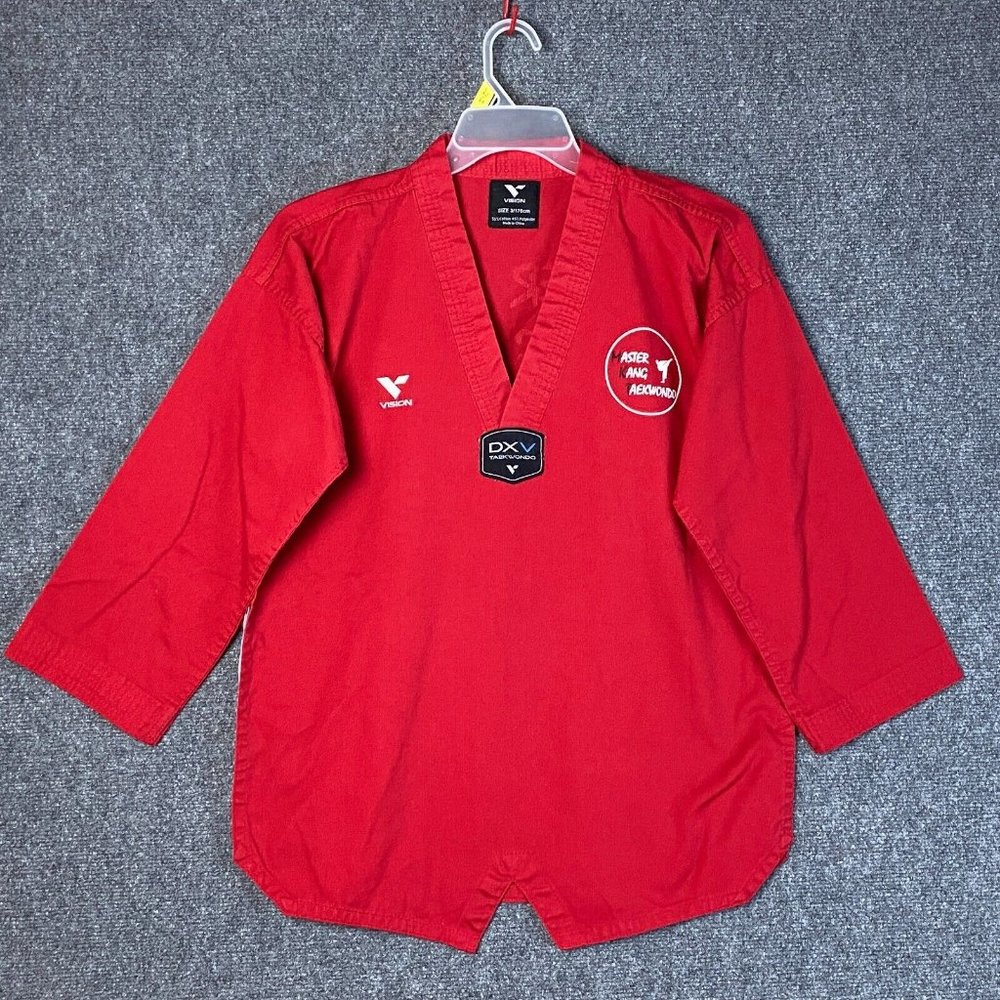 Vision DXV Master Kang Taekwondo Uniform Top Size 3 Martial Arts Red Cotton